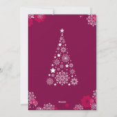 Modern Trendy Christmas Foto Magenta Feiertagskarte (Rückseite)