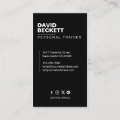 Modern Trendy Coach Personal Trainer Fitness Photo Visitenkarte (Rückseite)