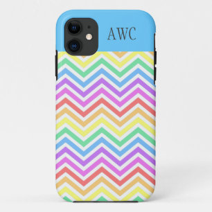 Modern, trendy, cool Regenbogen-Chevron iPhone 11 Hülle