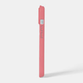 Modern Trendy Coral Pink Kalligraphie Name iPhone 15 Hülle (Linke Seite)