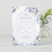 Modern Trendy Designer Dusty Rose Blush Wedding  Einladung (Stehend Vorderseite)