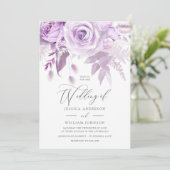 Modern Trendy Designer Lavender Rose Wedding Einladung (Stehend Vorderseite)
