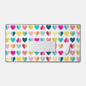 MODERN TRENDY farbenfrohe, leuchtende Herzmuster Schreibtischunterlage (Tastatur & Maus)