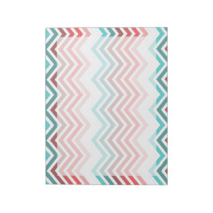 Modern, trendy, farbenfroher Chevron-Zickzack Notizblock