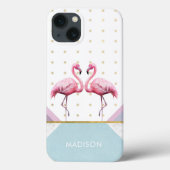Modern trendy Flamingo Pink Girly Name Case-Mate iPhone Hülle (Rückseite)