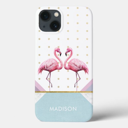 Modern trendy Flamingo Pink Girly Name Case-Mate iPhone Hülle (Rückseite)