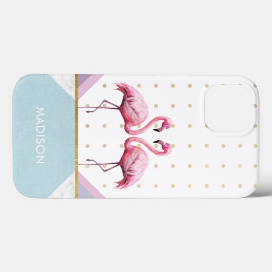 Modern trendy Flamingo Pink Girly Name Case-Mate iPhone Hülle (Rückseite (Horizontal))