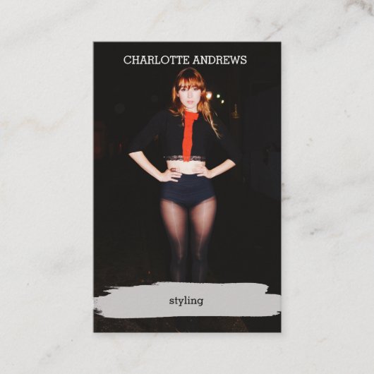 Modern Trendy Foto Visitenkarte (Vorderseite)