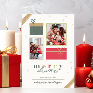 Modern trendy Frohe Weihnachten 2 Fotos