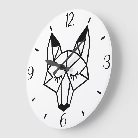 Modern & trendy Geometric Fox Große Wanduhr (Winkel)