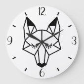 Modern & trendy Geometric Fox Große Wanduhr (Vorderseite)