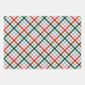 Modern Trendy Gingham Weihnachtsgeschenk Geschenkpapier Set (Vorderseite 3)