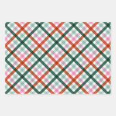 Modern Trendy Gingham Weihnachtsgeschenk Geschenkpapier Set (Vorderseite 2)