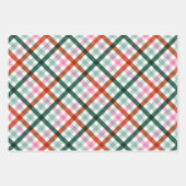 Modern Trendy Gingham Weihnachtsgeschenk Geschenkpapier Set (Vorderseite)