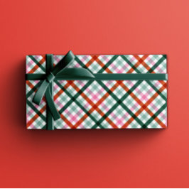 Modern Trendy Gingham Weihnachtsgeschenk Geschenkpapier Set