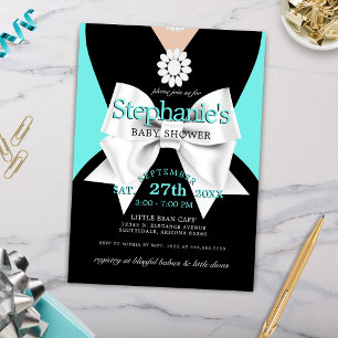 Modern Trendy Glam Aqua Tiffany Babydusche Einladung