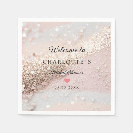 Modern, trendy, Glitzer Serviette (Vorderseite)