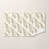 Modern trendy Gold Beige Tiger Ivory White Badhandtuch Set (Handtuch)