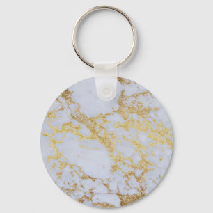 Modern Trendy Gold Glitter Marble Schlüsselanhänger