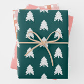 Modern Trendy Green Blush Pink Christmas Geschenkpapier Set (Beispiel)