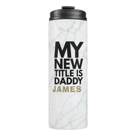 Modern Trendy Marble New Dad Thermosbecher (Vorderseite)