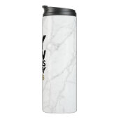 Modern Trendy Marble New Dad Thermosbecher (Nach rechts gedreht)