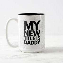 Modern Trendy Marble New Dad Zweifarbige Tasse