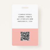 Modern Trendy Minimalist Photo | Blush Pink ID Ausweis (Rückseite)