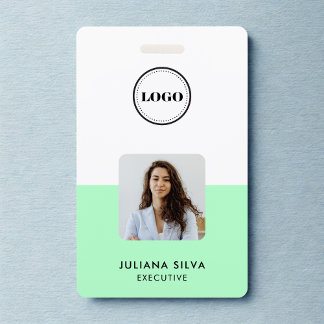 Modern Trendy Minimalist Photo | Neo Mint Green ID Ausweis