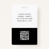 Modern Trendy Minimalist Photo | Simple Black ID Ausweis (Rückseite)