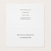 Modern Trendy Minimalist Professionell Schlicht Visitenkarten (Außenseite Aufgefaltet)