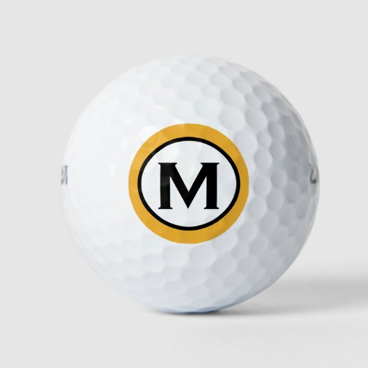 Modern Trendy Monogram Initial Golfball (Vorderseite)