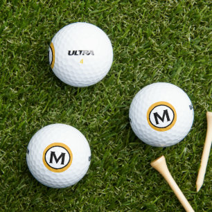 Modern Trendy Monogram Initial Golfball
