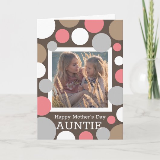 Modern & trendy Mother's Day mit Foto Auntie Karte (Vorderseite)