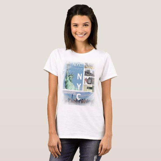 Modern trendy New York City Manhattan Nyc Liberty T-Shirt (Vorne ganz)