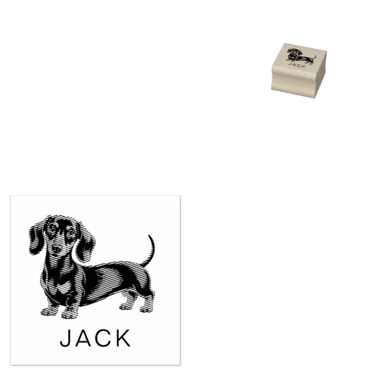 Modern Trendy Personalized Dachshund Gummistempel (Stempel)