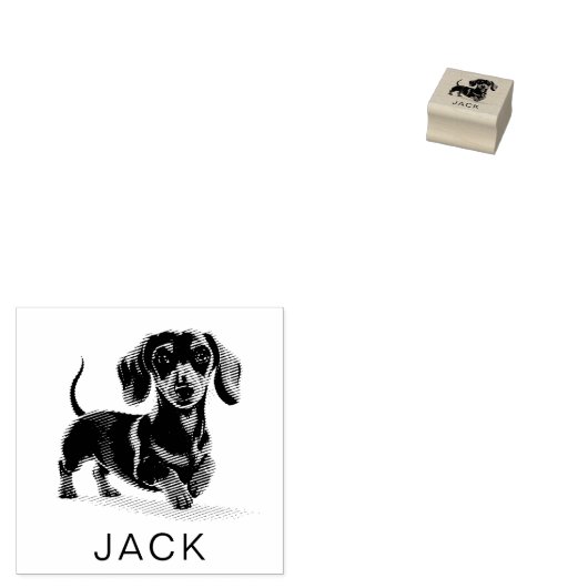 Modern Trendy Personalized Dachshund Gummistempel (Stempel)