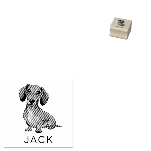 Modern Trendy Personalized Dachshund Gummistempel (Stempel)