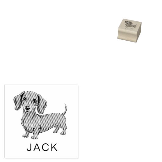 Modern Trendy Personalized Dachshund Gummistempel (Stempel)