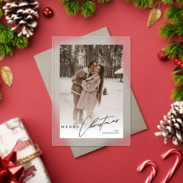 Modern Trendy Photo Elegant Script Christmas Card Acryleinladungen