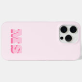 Modern Trendy Pink Initial Monogram Case-Mate iPhone Hülle (Rückseite (Horizontal))