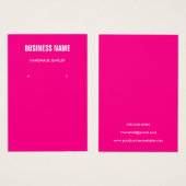 Modern trendy pink jewelry earring display card (Vorne & Hinten)