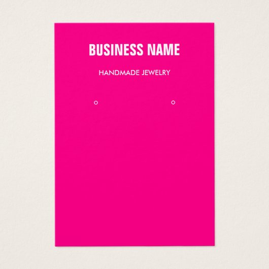 Modern trendy pink jewelry earring display card (Vorderseite)