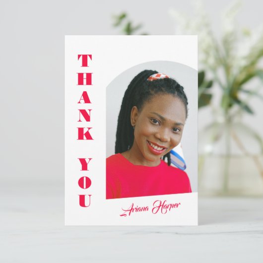 Modern Trendy Pink Script Graduation (Stehend Vorderseite)