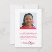 Modern Trendy Pink Script Graduation (Rückseite)