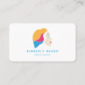 Modern, trendy, QR-Code, Salon, Frauen-Logo Visitenkarte (Vorderseite)