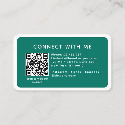 Modern, trendy, QR Code, Salon Visitenkarte (Rückseite)