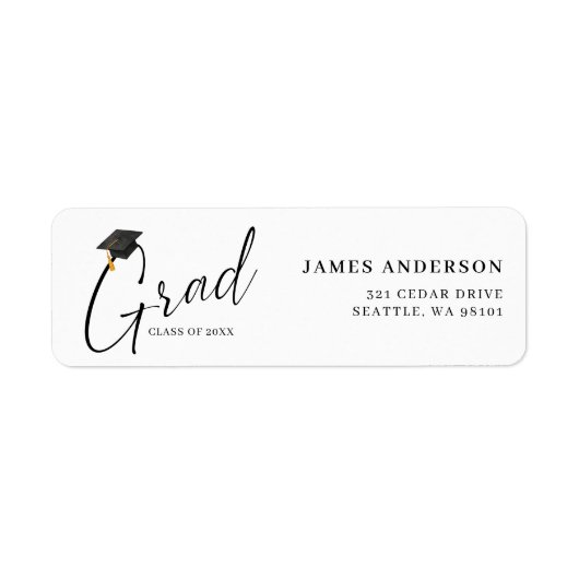 Modern Trendy Script Graduation Return Address (Vorne)