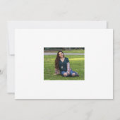 Modern Trendy Script Photo Graduation Announcement Dankeskarte (Rückseite)