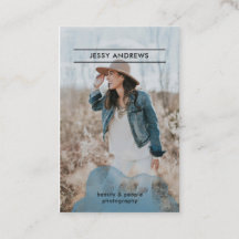 Modern Trendy Watercolor Foto Visitenkarte